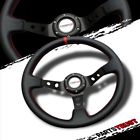 Bs-sw4125-bkbk-r Pro Parts Deep Dish Style Pvc Plastic Racing Steering Wheel