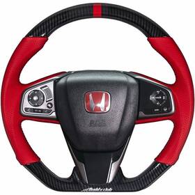 Bc08-rsswfc-rc Buddy Club Time Attack Sport Steering Wheel For 2016-2021 Honda Civic Carbon