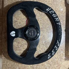 Bbp-sig1952-42dx Bull Boost Performance Lightweight Flat 6-bolt Steering Wheel Black Suede Heartbreak Alcantara Quadro