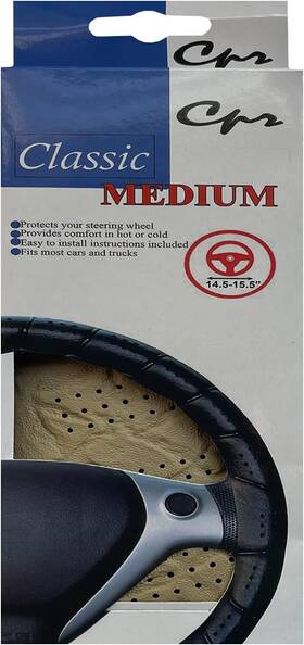 Swc-hlw-020-va C.p.r. Diy Classic Grip Synthetic Leather Old School Wrap Steering Wheel Cover Beige