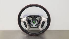 235.gm6e14 Cadillac 14 Escalade Esv Steering Wheel Black Leather Woodgrain