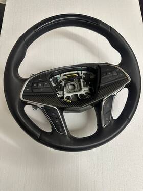 235.gm6s19 Cadillac 2019 Ct6 Sport Oem Steering Wheel Black Leather With Carbon Fiber