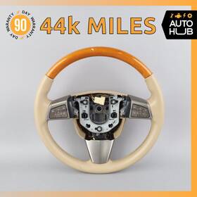 25831118 Cadillac 08-09 Xlr Deluxe Steering Wheel Beige Wood Oem 44k
