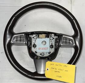 25966485 Cadillac 2009 Srx Steering Wheel With Control Switches Brown Leather Oem 014937