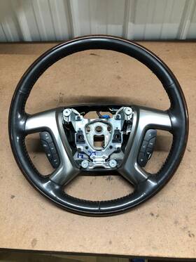 15854534 Cadillac Gmc Chevrolet 07-14 Yukon Acadia Escalade Steering Wheel Leather Woodgrain Heated Audio Cruise