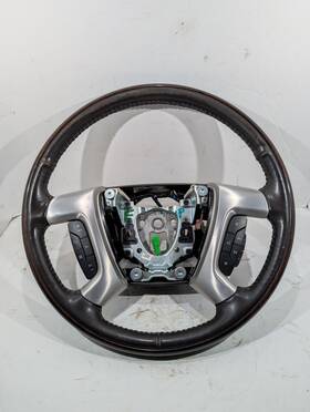 P15854527 Cadillac Gmc Chevrolet 2007-2014 Escalade Yukon Steering Wheel Leather Woodgrain Heated Audio