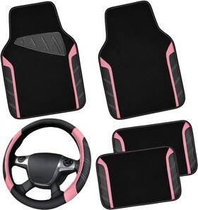 Jd067-pk0 Car Pass Fx067 Microfiber Steering Wheel Cover And Waterproof Black Pink