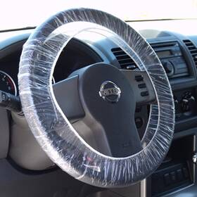 Ez381 Carbowz Steering Wheel Protector Clear Plastic Cover Disposable Pack Of 100