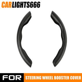 C-02itd0082abk Carlights 2pcs Black Fit For Car Accessories Steering Wheel Cover Anti-slip 15ftft/38cm