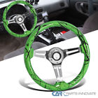 Carpartsinnovate Green Watermelon Style Wooden Universal Racing Steering Wheel Dish