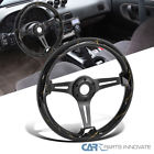 Carpartsinnovate Universal Venom Black Gold Wooden Racing Steering Wheel