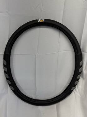 Casw-7912-bk Cat Biggrip Faux Black Leather Semi Truck Steering Wheel Cover Extra Large