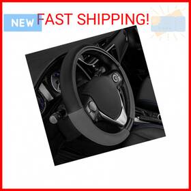 Sw-603-cc Cat 20k7 Caterpillar Two Tone Ergonomic Soft Leather Grip Steering Wheel Cover Strong