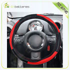 Cb116017s01 Black Red Pvc Leather Protective Auto Car Steering Wheel Cover