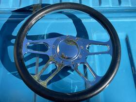 Hz-5508-c Cfr 14 Inch Chrome Billet Aluminum Steering Wheel With Half Wrap - 9 Hole Four Slot