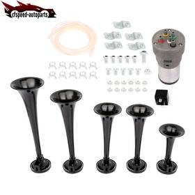 Cf108111sa01 Cfspeed-autoparts For Car Truck Train Dixieland Musical Horn Air Black Plastic 12v 5 Trumpet