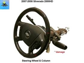 26140757 Chevrolet 15775845 2007 2008 Silverado 2500hd Steering Wheel And Column With Man Tilt