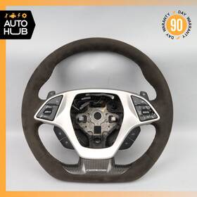 84198681 Chevrolet Corvette C7 Steering Wheel Flat Bottom Suede With Paddle Shifters Oem