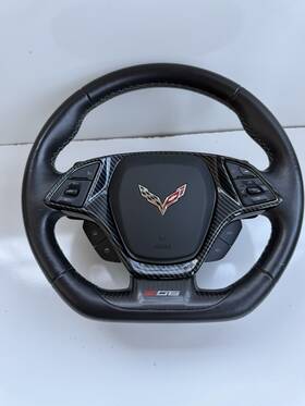84750090 Chevrolet 2014-2019 Chevy Corvette Z06 C7 Steering Wheel Flat Bottom Carbon Fiber Intact
