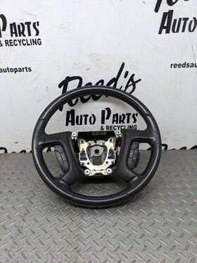 235.gm8c08 Chevrolet Truck Gmc Tahoe Yukon Silverado Steering Wheel Black Leather 07-14 1152110