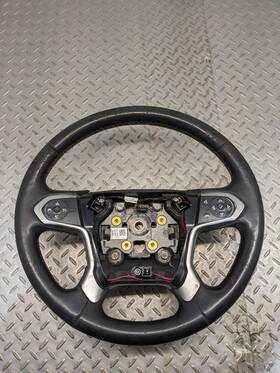 235.gm8m14 Chevrolet Truck 14-18 Silverado Black Leather Driver Steering Wheel With Radio Control 1144987