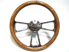 Chevy Steering Wheel Chrome Ships Corvette 14 Alder " Aluminum Wood Real