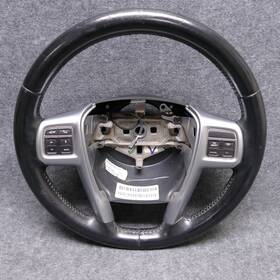 1wc17dx9ad Chrysler 2011-16 Town And Country Black Leather Wrap Steering Wheel With Cruise Media 79143