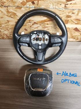 26123821 Chrysler 2015-2022 Charger 300 Steering Wheel Black Leather With Wood Grain Oem