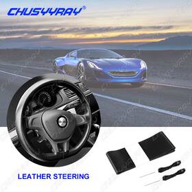 Chusyyray 232504537861 Genuine Leather For Gmc Black New 15 Inch Diameter Car Auto Steering Wheel Cover