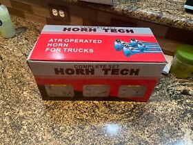F8-015778 Complete Set Horn Tech 4 Trumpet With 180 Psi Compressor For Truck Black
