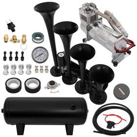 12201129 Csdex 4 Trumpets 12v Train Air Horn Compressor Tank Kit For Truck Vans Ship