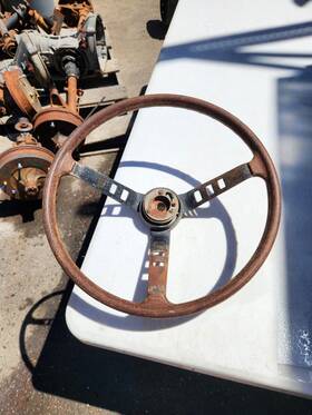 240z-s30 Datsun 71 72 73 240z S30 Wood Grain 3 Spoke Steering Wheel Original