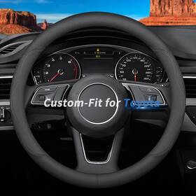 816042 Deer Route Custom-fit Leather Car Steering Wheel Cover 15 Inches B-style For