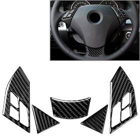 Dictorcoltd 310002361857 5x Carbon Fiber Look Steering Wheel Cover Trim For Bmw 5 Series E60 E61 03-10