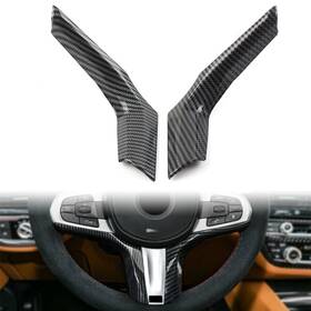 Dictorcoltd 550748563553 2x Carbon Fiber Steering Wheel Cover Decor Trim For Bmw 3 Series G20 2019-2021
