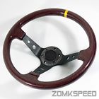 Dish Fiber 6 Black Lug Real Drifting Bolt Style Deep Wheel Carbon Steering Red