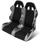 Diy Slider Lightweighted Gray Seats Usa Tiltable Racing 2x Bucket Fabric Black
