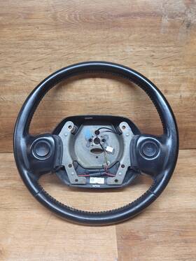 5ej01rx9 Dodge 1994 95 96 97 Ram 1500 2500 3500 Black Leather Wrapped Steering Wheel Nice