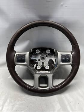 235.ch8n18 Dodge Truck 13-18 Ram 1500 2500 3500 Laramie Steering Wheel Brown Leather Heated