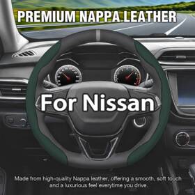2fxpt-3jnpp-green-2 Drivedex Car Steering Wheel Cover For Nissan Rogue Altima Kicks Sentra Versa 15 Inch /38cm