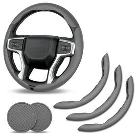 Drivedex 369701616515 3x Segmented Steering Wheel Cover With Car Coasters For Dodge Ram 1500 2500 3500
