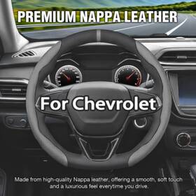 Drivedex 495433194042 38cm 2pcs Segmented Steering Wheel Cover Nappa Leather For 1999-2023 Chevy Gray
