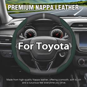 Ag-2fxpt-3jnpp-green-103 Drivedex 38cm 2pcs Segmented Steering Wheel Cover Nappa Leather For Toyota Nuevo Green