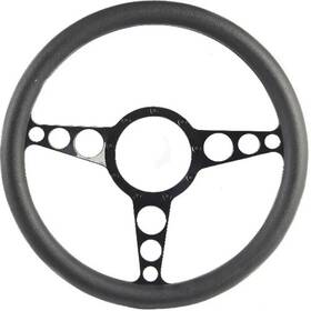 Ms140-50bk Eddie Motorsports Billet Steering Wheel Black Spokes Grip