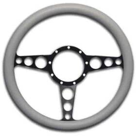 Ms140-50gmb Eddie Motorsports Billet Steering Wheel Matte Black Spokes Grey Grip