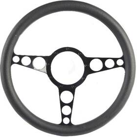 Ms140-50mb Eddie Motorsports Billet Steering Wheel Matte Black Spokes Grip