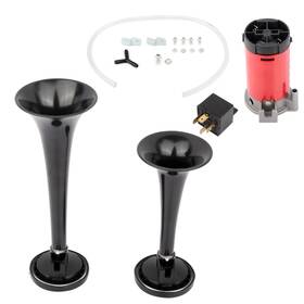 Ew108081a01 Ewaymotor Dual Trumpet Train Air Horn Compressor Kit 12v 130db Loud Car Truck Boat Black
