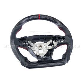 Eos-st-c6-0513-001 Extreme Online Store For 05-13 Corvette C6 Carbon Fiber Perforated Leather Red Stripe Steering Wheel