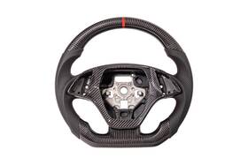 Eos-st-c7-1419-002 Extreme Online Store Carbon Fiber Perforated Leather Steering Wheel Cover Button For Corvette 14-19