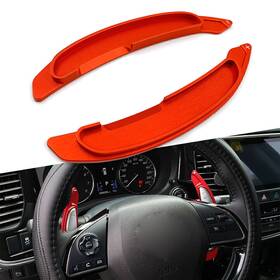 Flashbuyeasyusa 550746390113 Steering Wheel Paddle Shifter Extension Aluminum For Mitsubishi Lancer Red Car